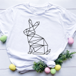 T-shirt White Królik Geometryczny