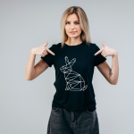T-shirt Black Królik Geometryczny 